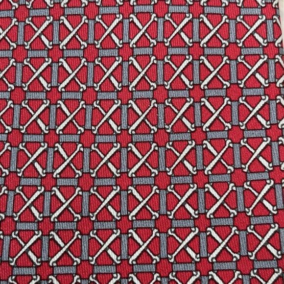 Hermès 100% Silk Horsebit Pattern Tie - Picture 2 of 12